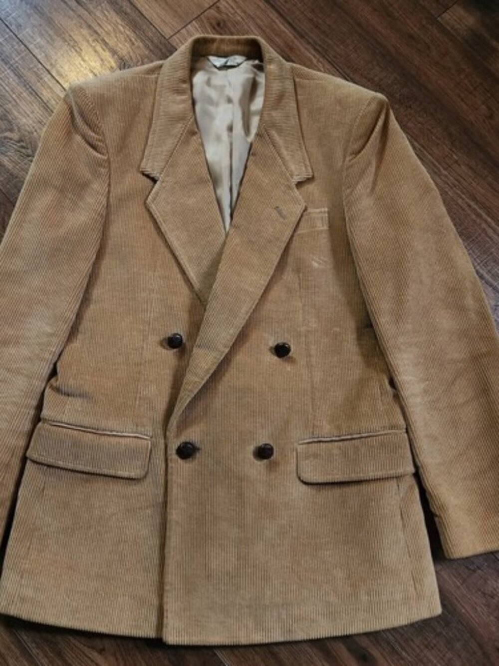 Vintage Oakbrook 36S Blazer Sports Coat Jacket Mens 36 Short Tan Corduroy VTG